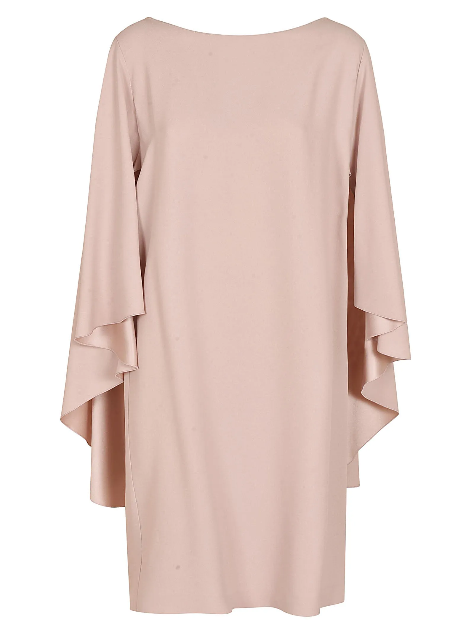 Alberta Ferretti Draped-Sleeve Crewneck Dress