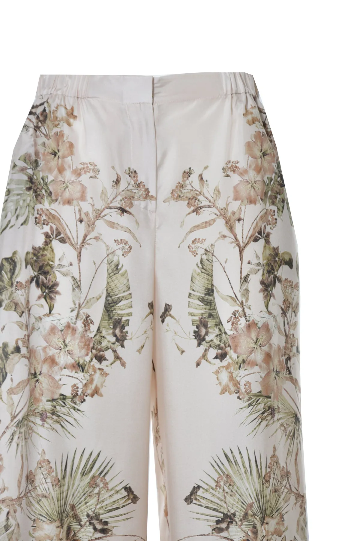 Alberta Ferretti Floral Print Wide Leg Pants