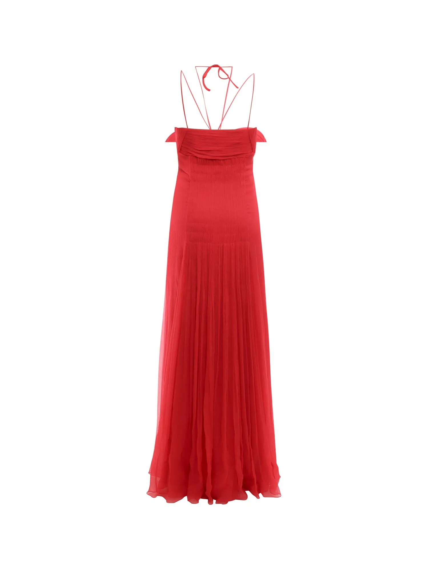 Alberta Ferretti Halterneck Pleated Maxi Dress