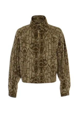 Alberta Ferretti Snakeskin Print Cropped Jacket