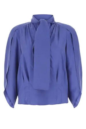 Alberta Ferretti Tied Neck Ruched Top