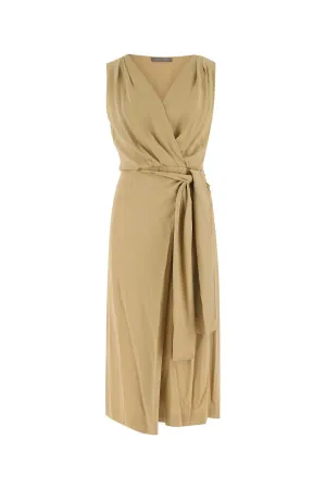 Alberta Ferretti Wrapped Sleeveless Midi Dress