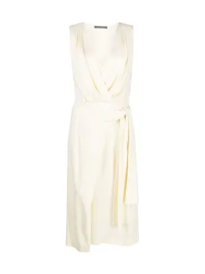 Alberta Ferretti Wrapped Sleeveless Midi Dress