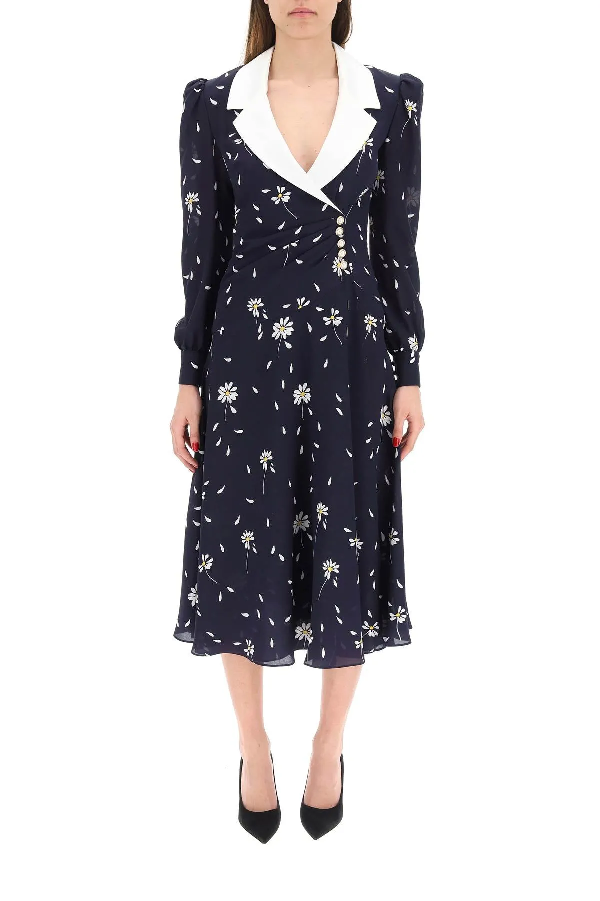 Alessandra Rich Floral Print Midi Dress
