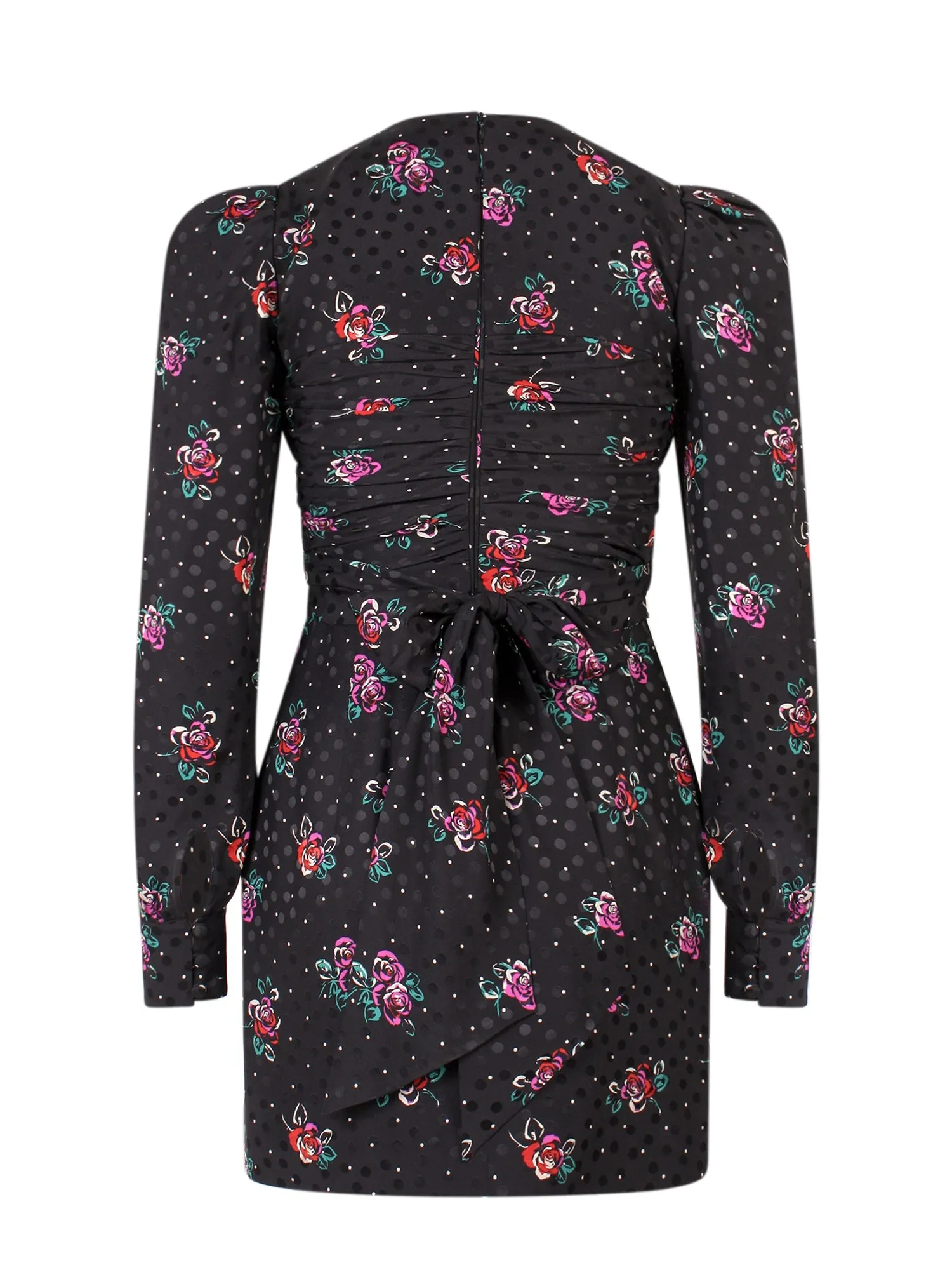Alessandra Rich Floral Print Ruched Mini Dress