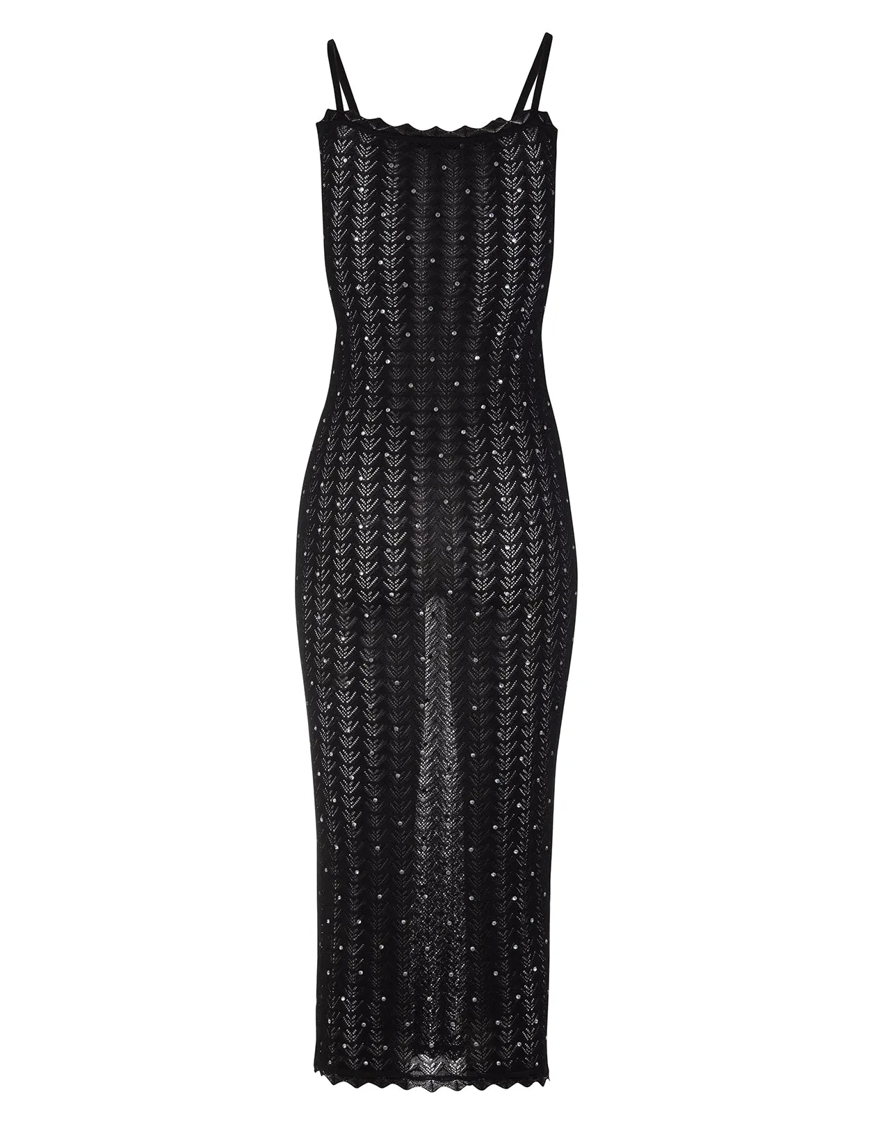 Alessandra Rich Rhinestone Embellished Midi Dress