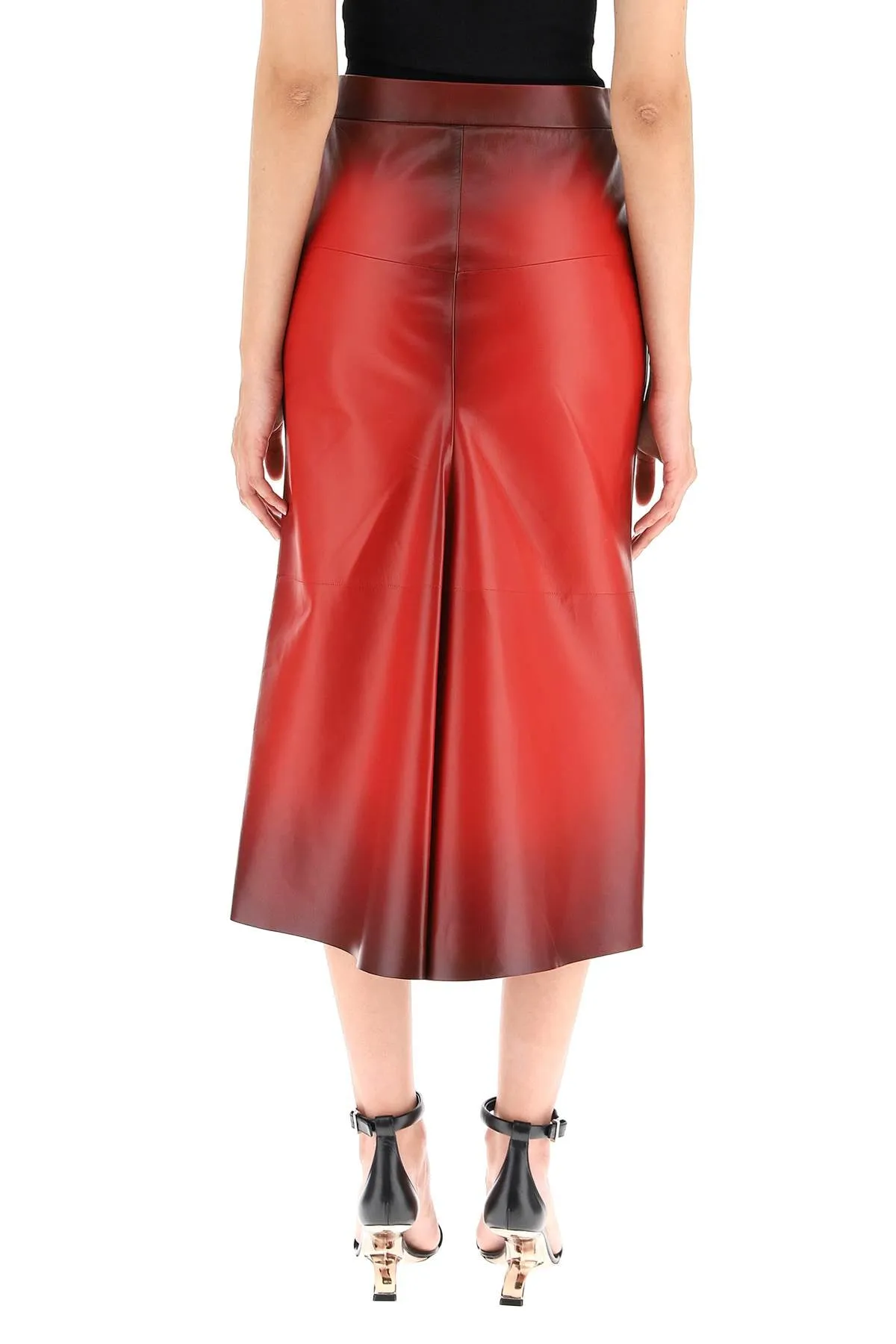Alexander McQueen A-Line High Waist Midi Skirt