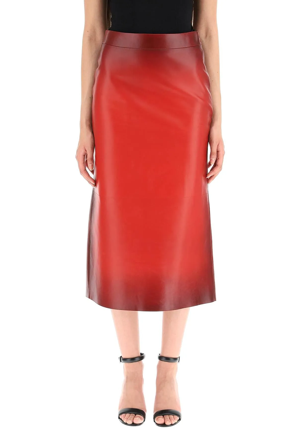 Alexander McQueen A-Line High Waist Midi Skirt