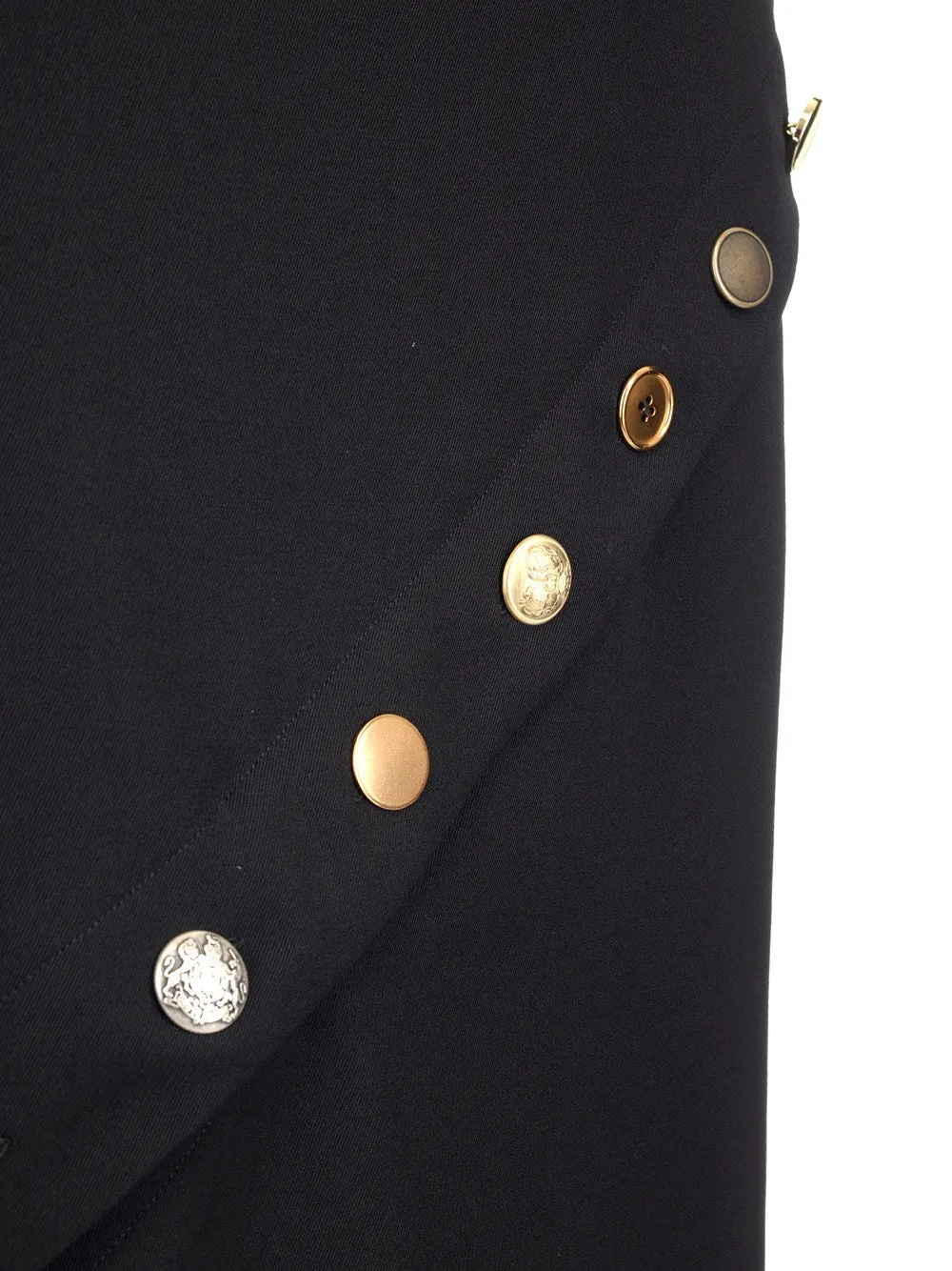 Alexander McQueen Button Fluted Midi Skirt