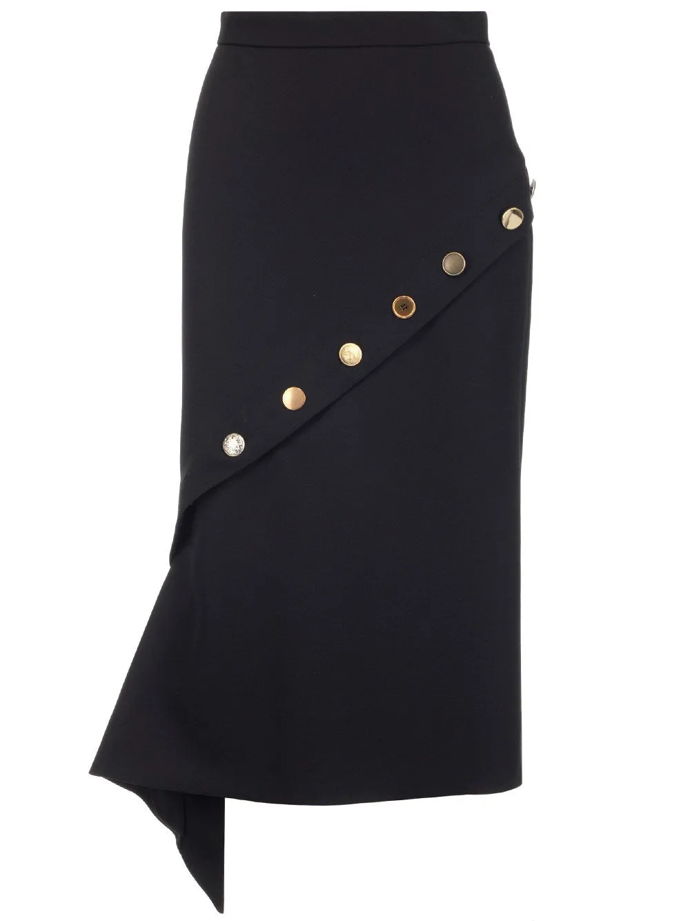 Alexander McQueen Button Fluted Midi Skirt