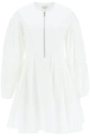 Alexander McQueen Cocoon Sleeve Zipped Mini Dress