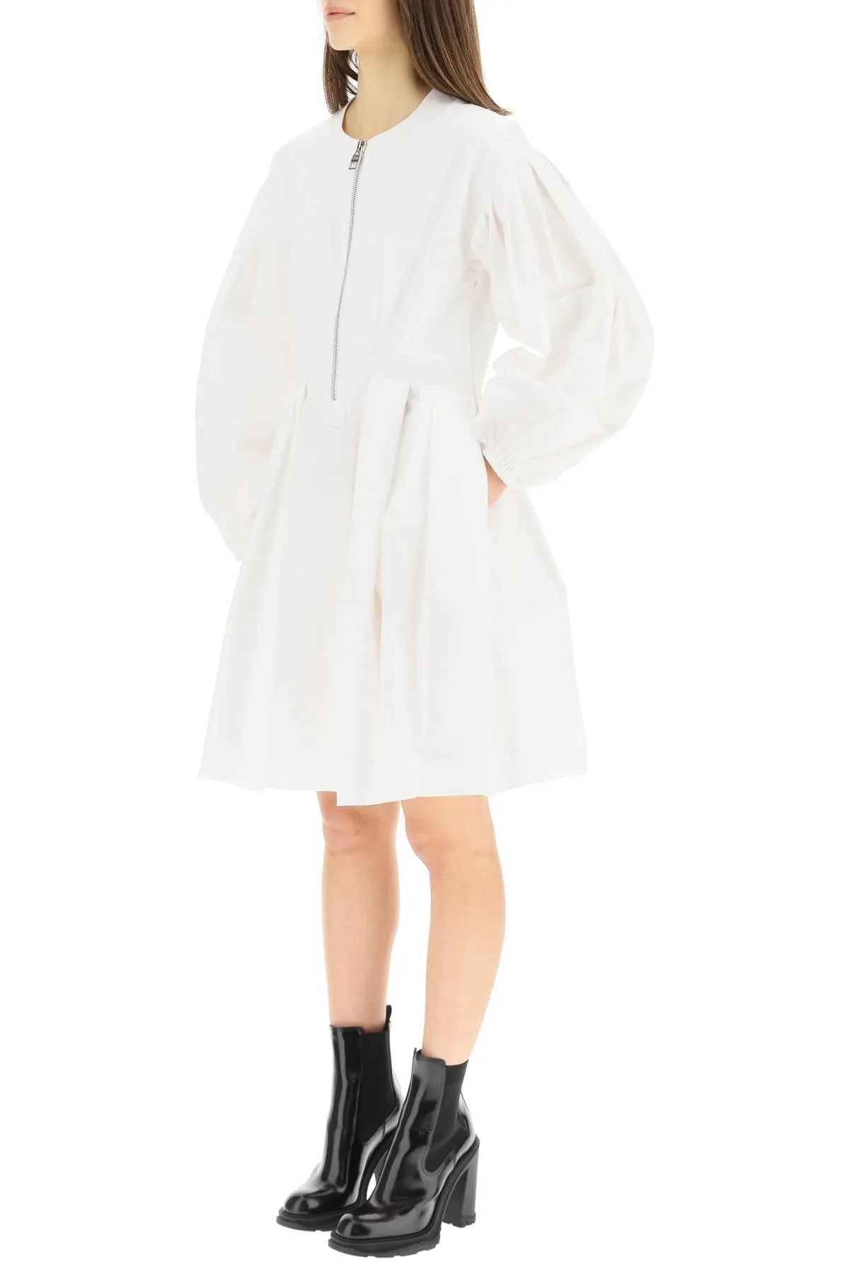 Alexander McQueen Cocoon Sleeve Zipped Mini Dress
