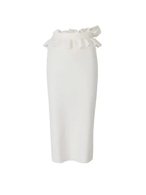 Alexander McQueen High Waist Ruffle-Detailed Midi Skirt