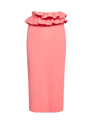 Alexander McQueen High Waist Ruffle-Detailed Midi Skirt