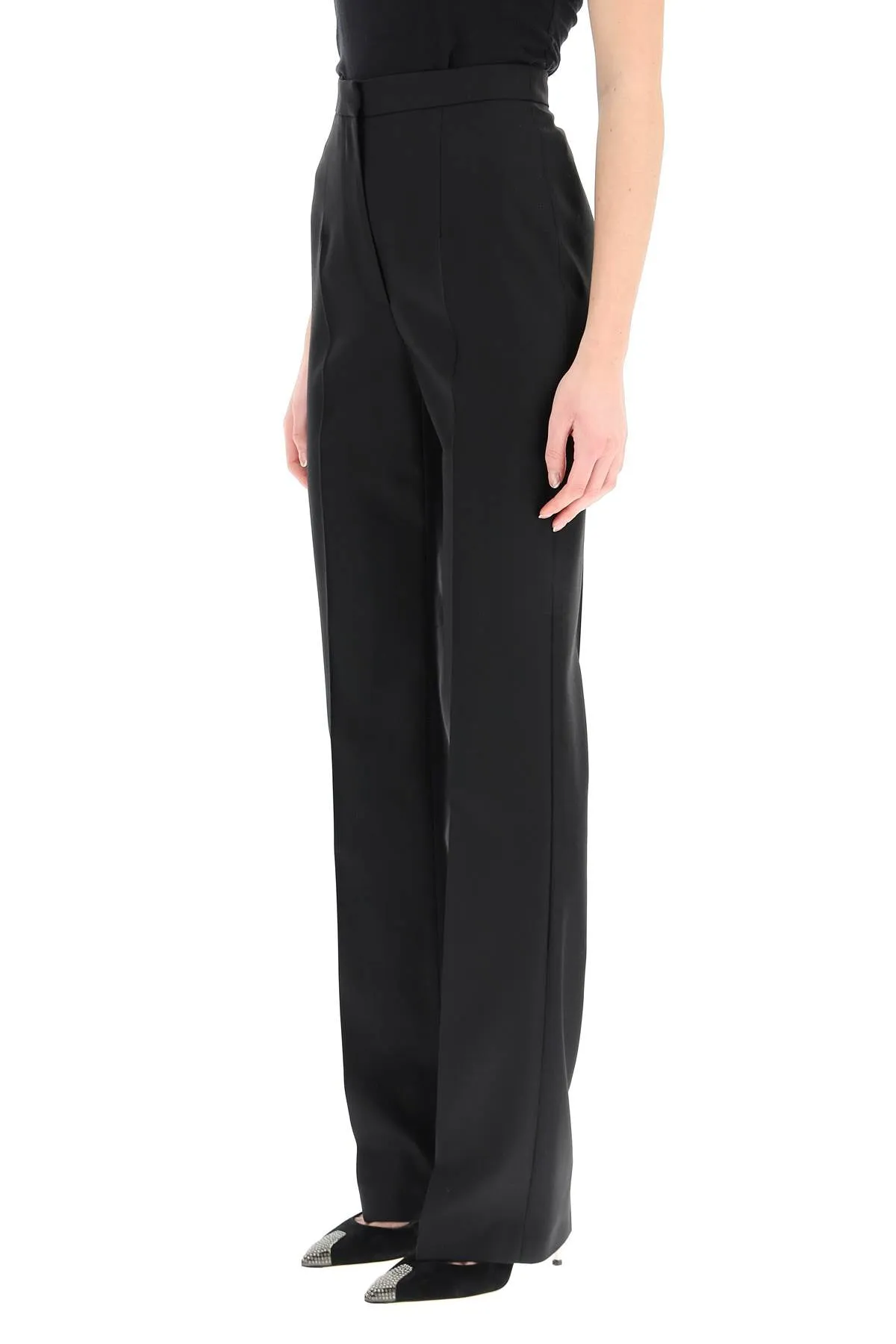 Alexander McQueen High-Waisted Straight Leg Trousers