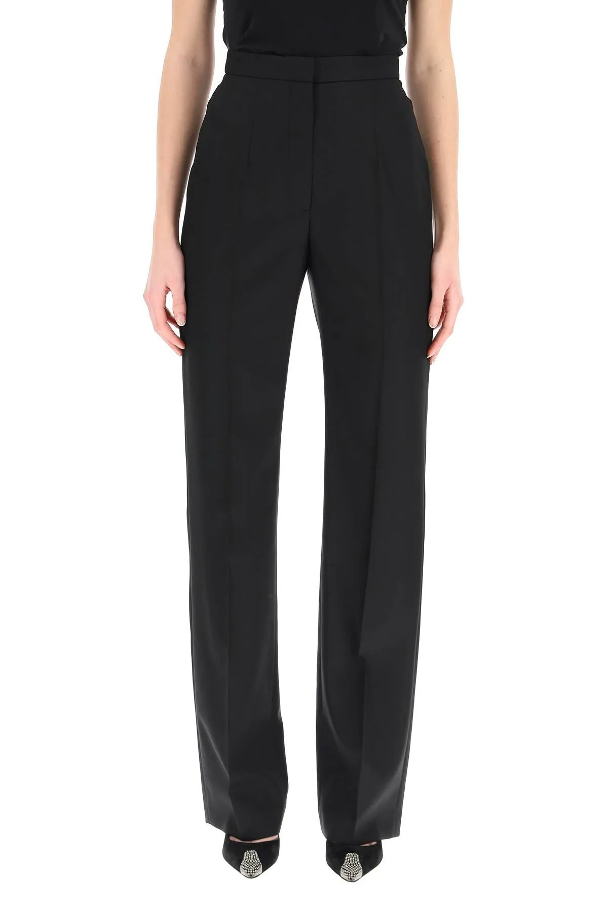Alexander McQueen High-Waisted Straight Leg Trousers