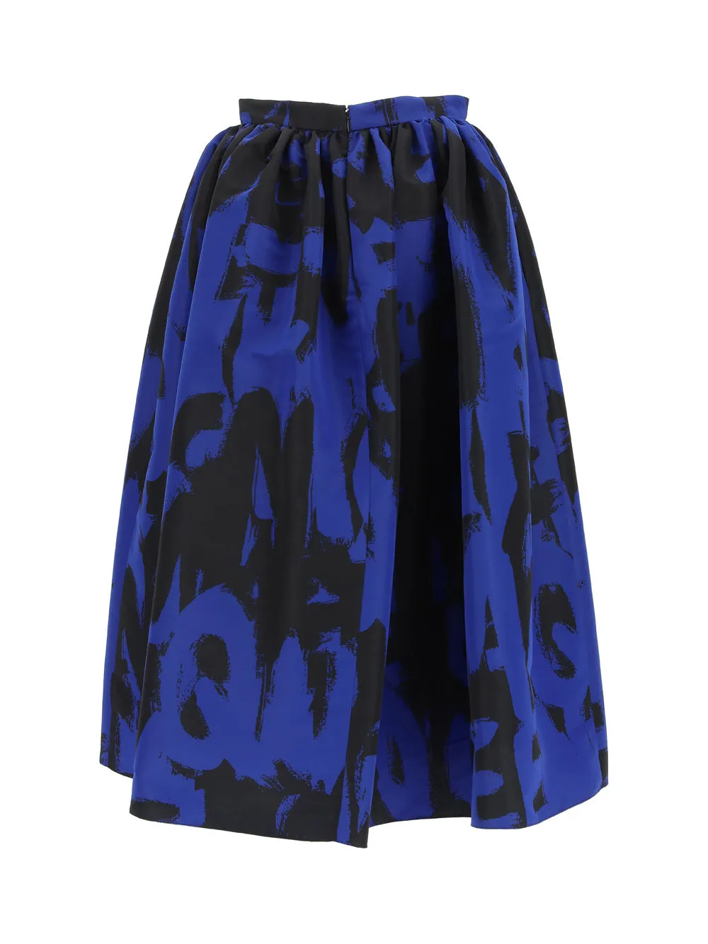 Alexander McQueen Logo Graffiti Printed Midi Skirt