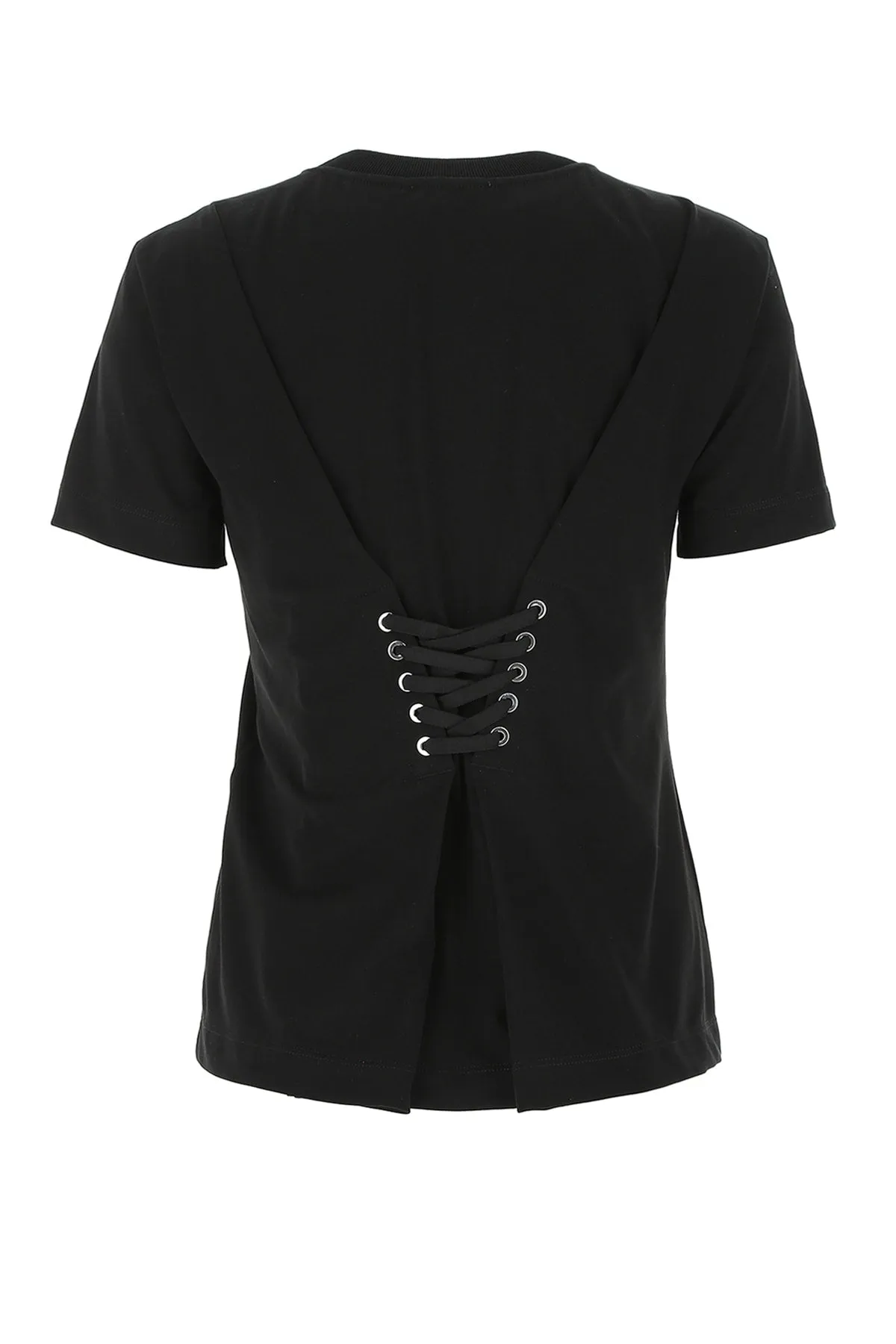 Alexander McQueen Logo Printed Tie-Detailed T-Shirt
