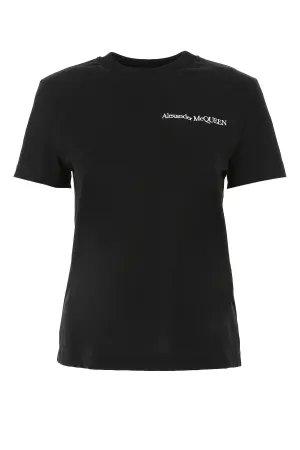 Alexander McQueen Logo Printed Tie-Detailed T-Shirt