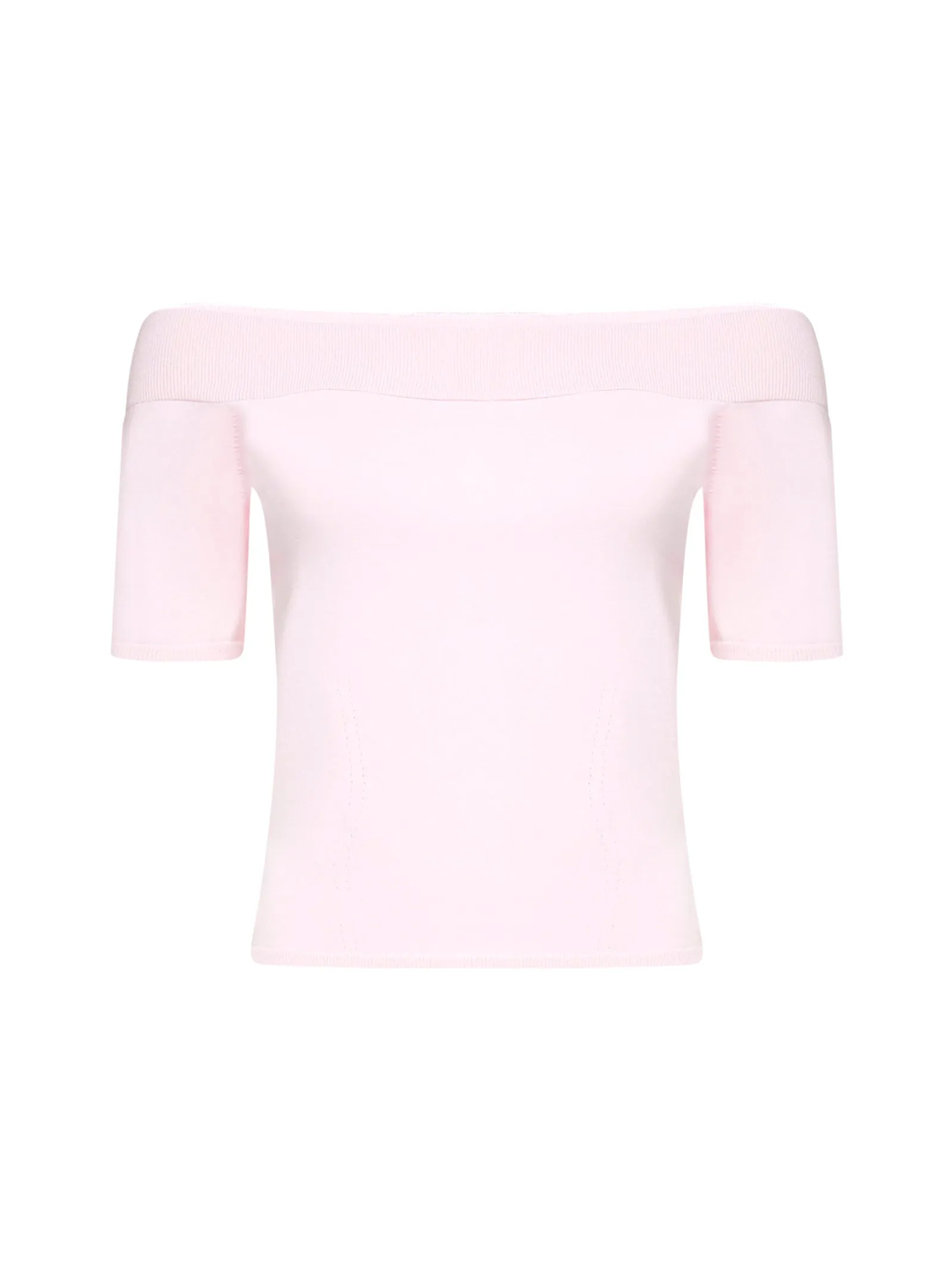 Alexander McQueen Off-Shoulder Short-Sleeve Top
