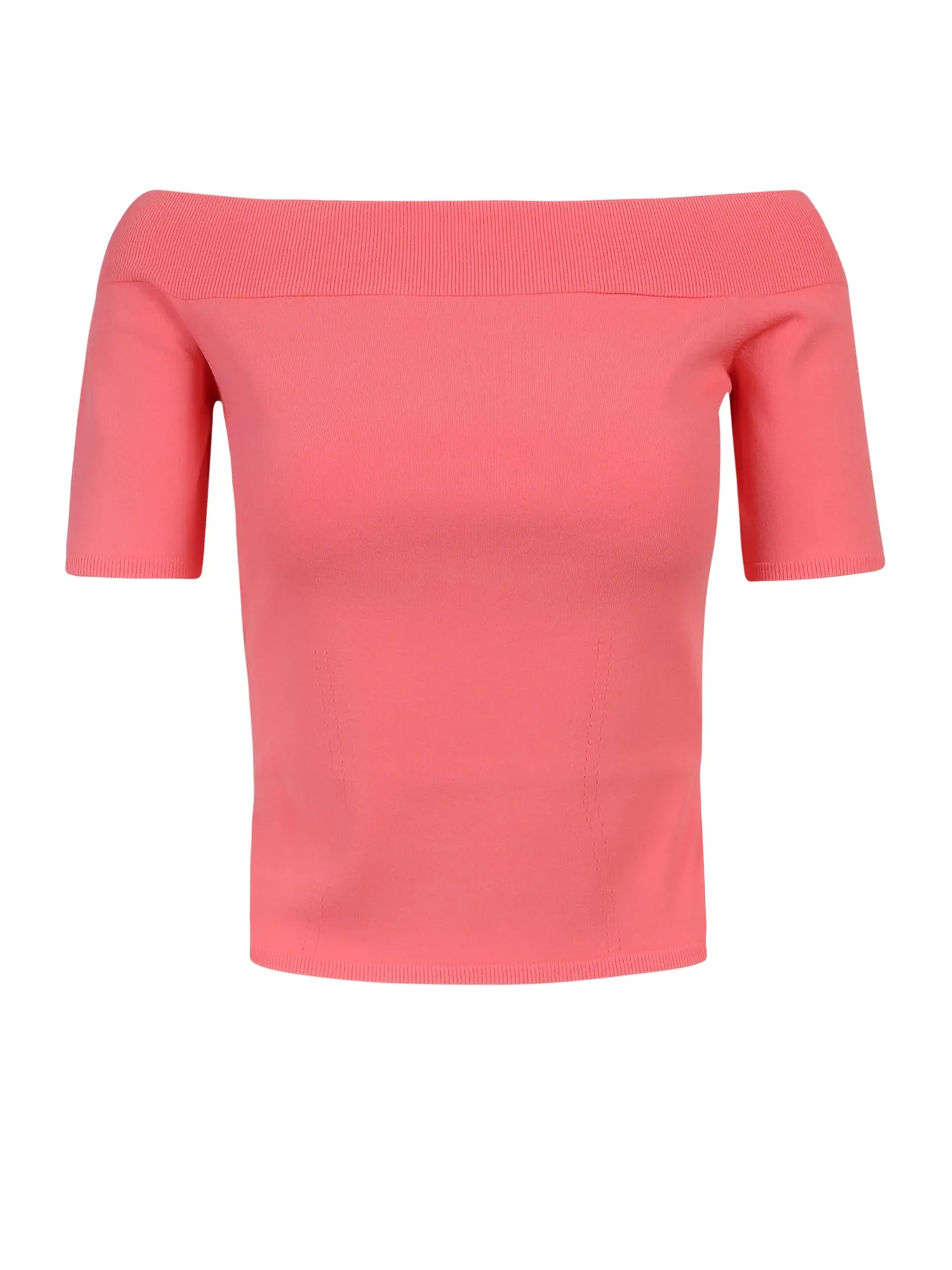 Alexander McQueen Off Shoulder Short-Sleeve Top