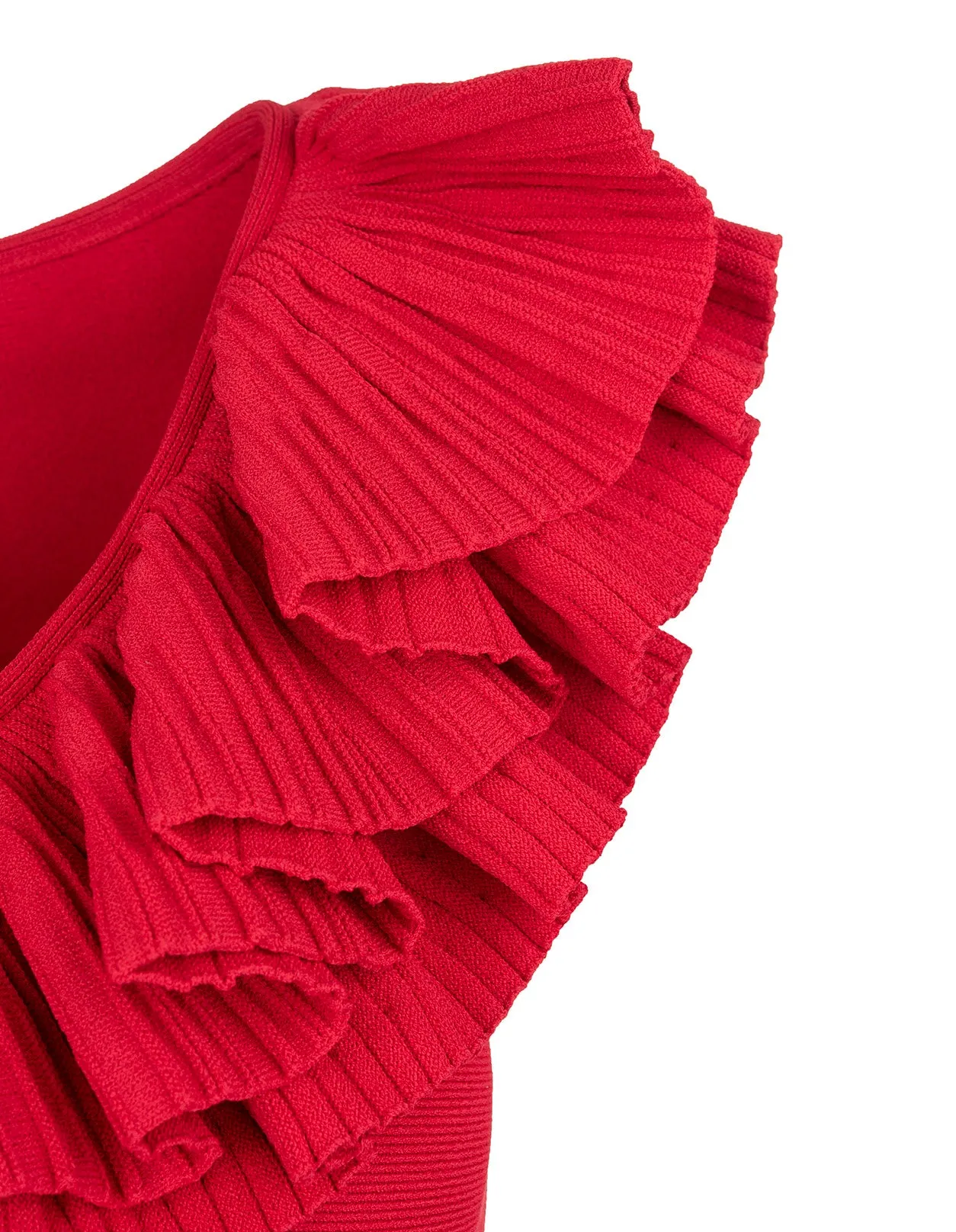 Alexander McQueen Ruffled V-Neck Sleeveless Top