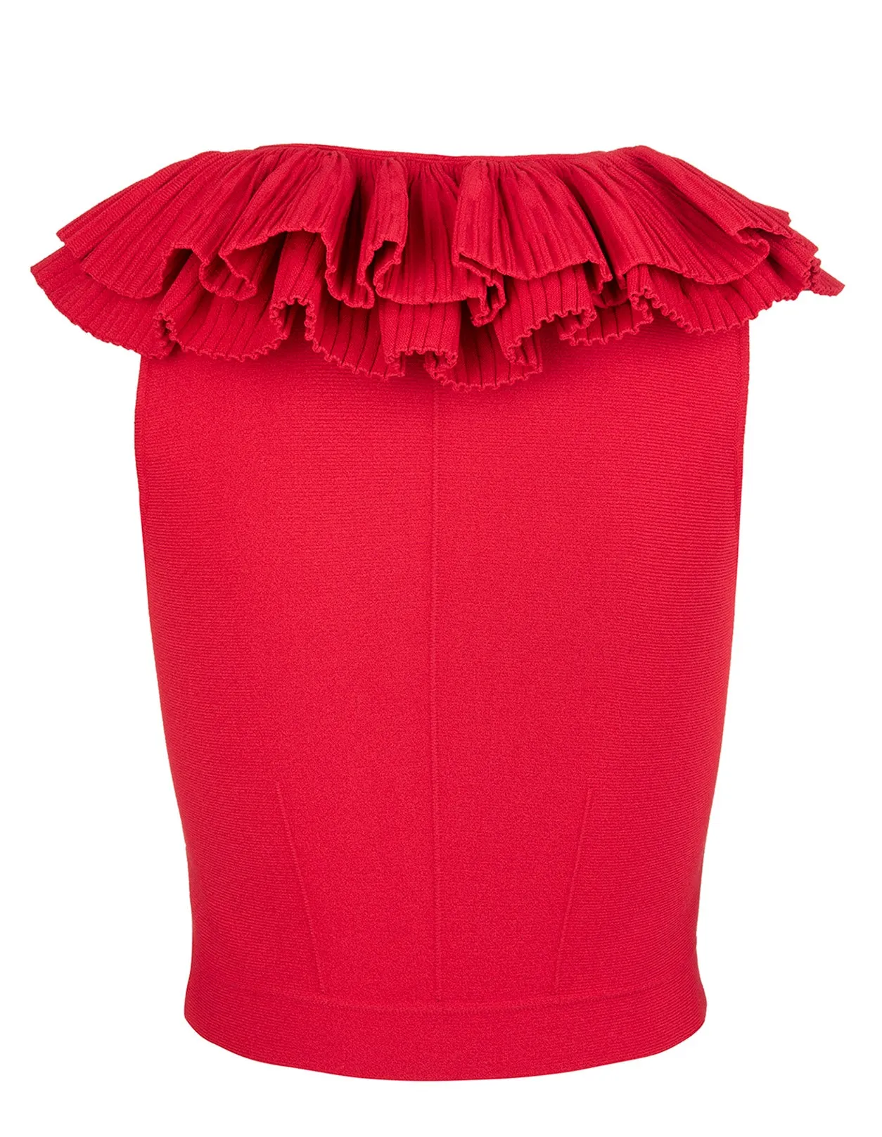 Alexander McQueen Ruffled V-Neck Sleeveless Top
