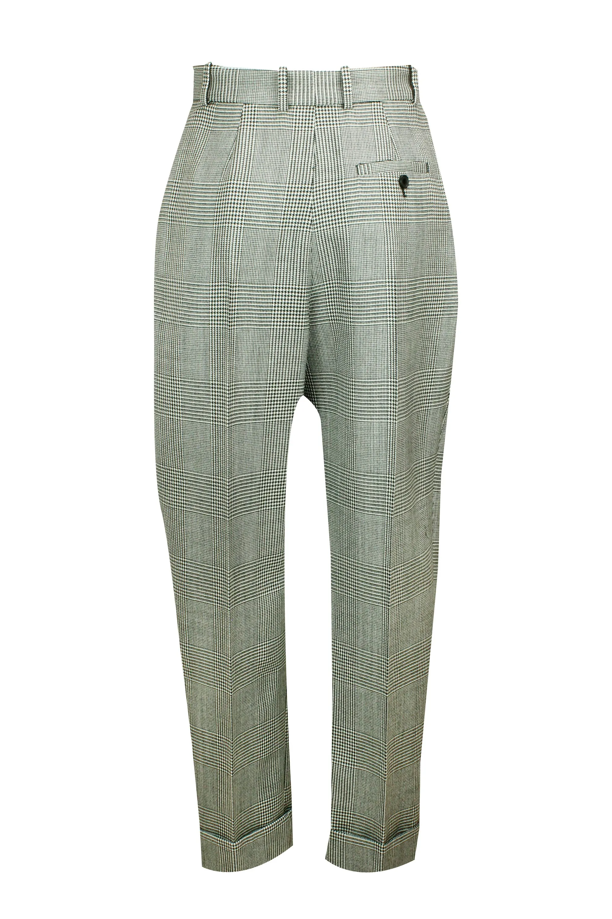 Alexander McQueen Turn-Up Cuff Checked Tailored Trousers