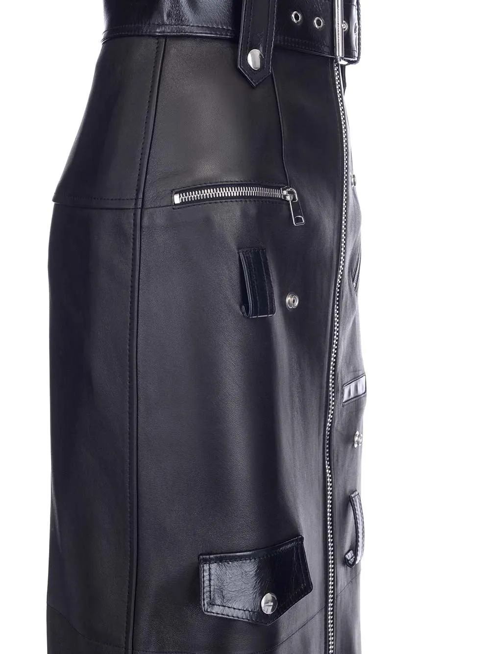 Alexander McQueen Zip-Up Belted Skirt