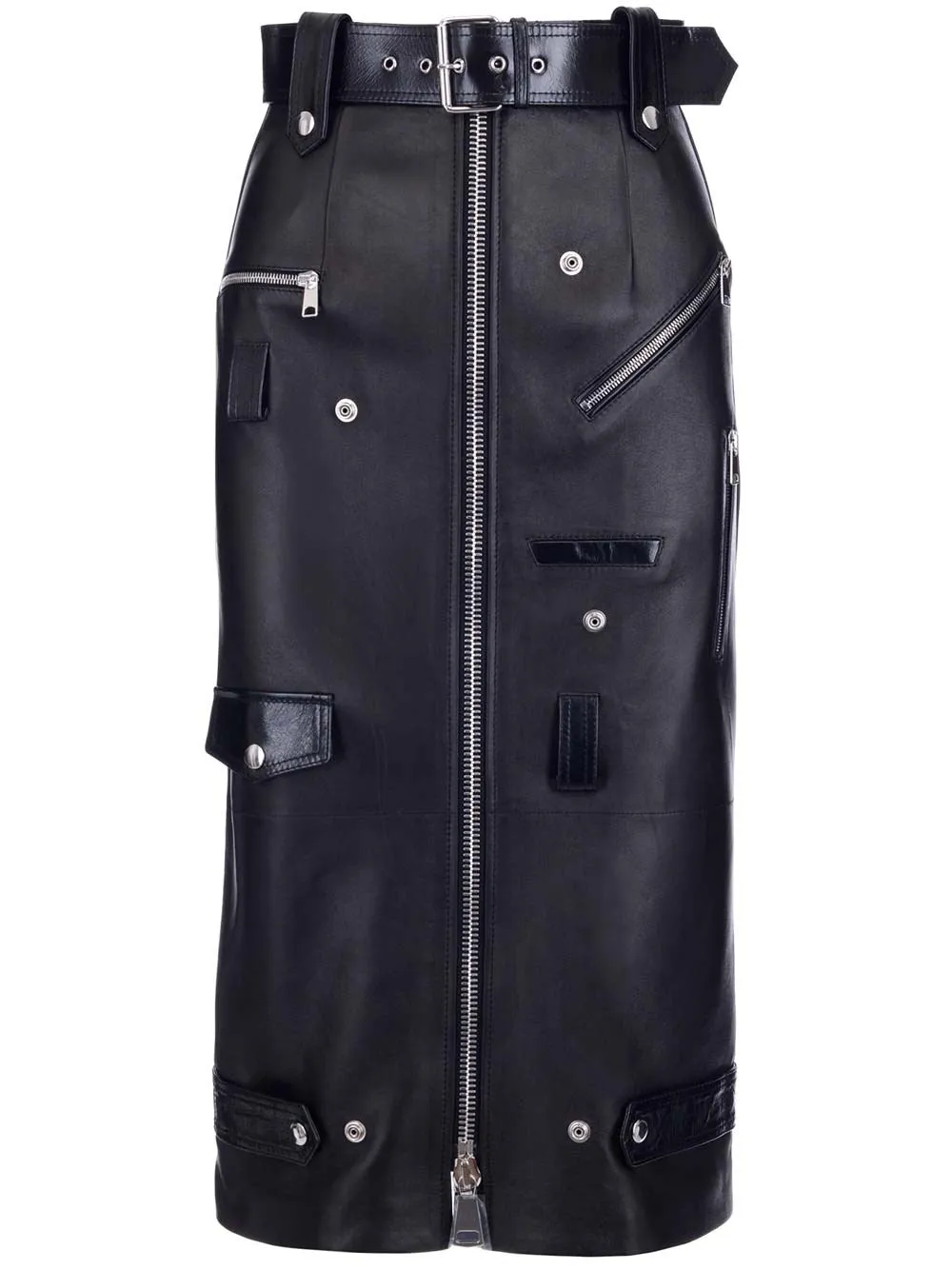 Alexander McQueen Zip-Up Belted Skirt