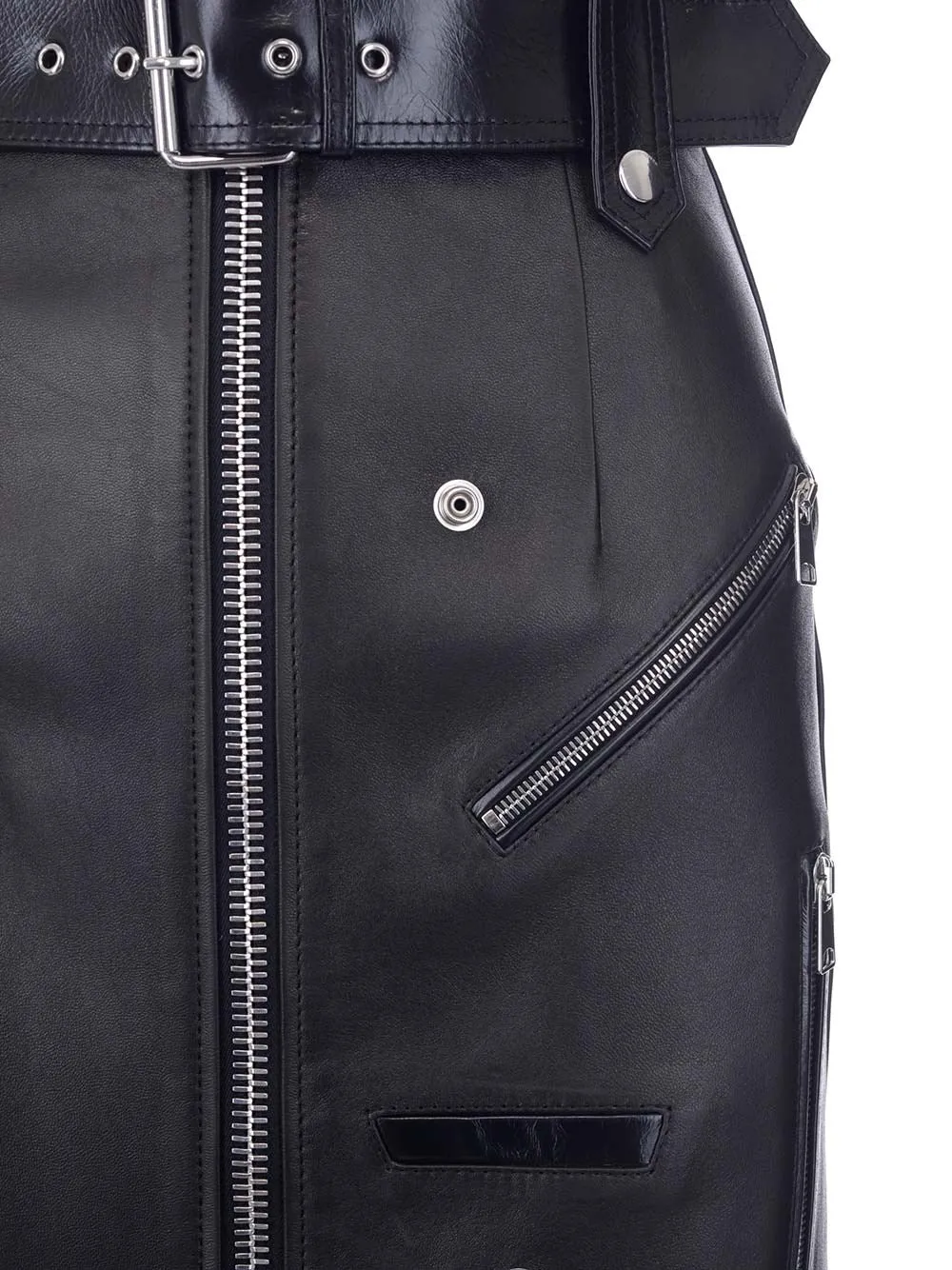 Alexander McQueen Zip-Up Belted Skirt