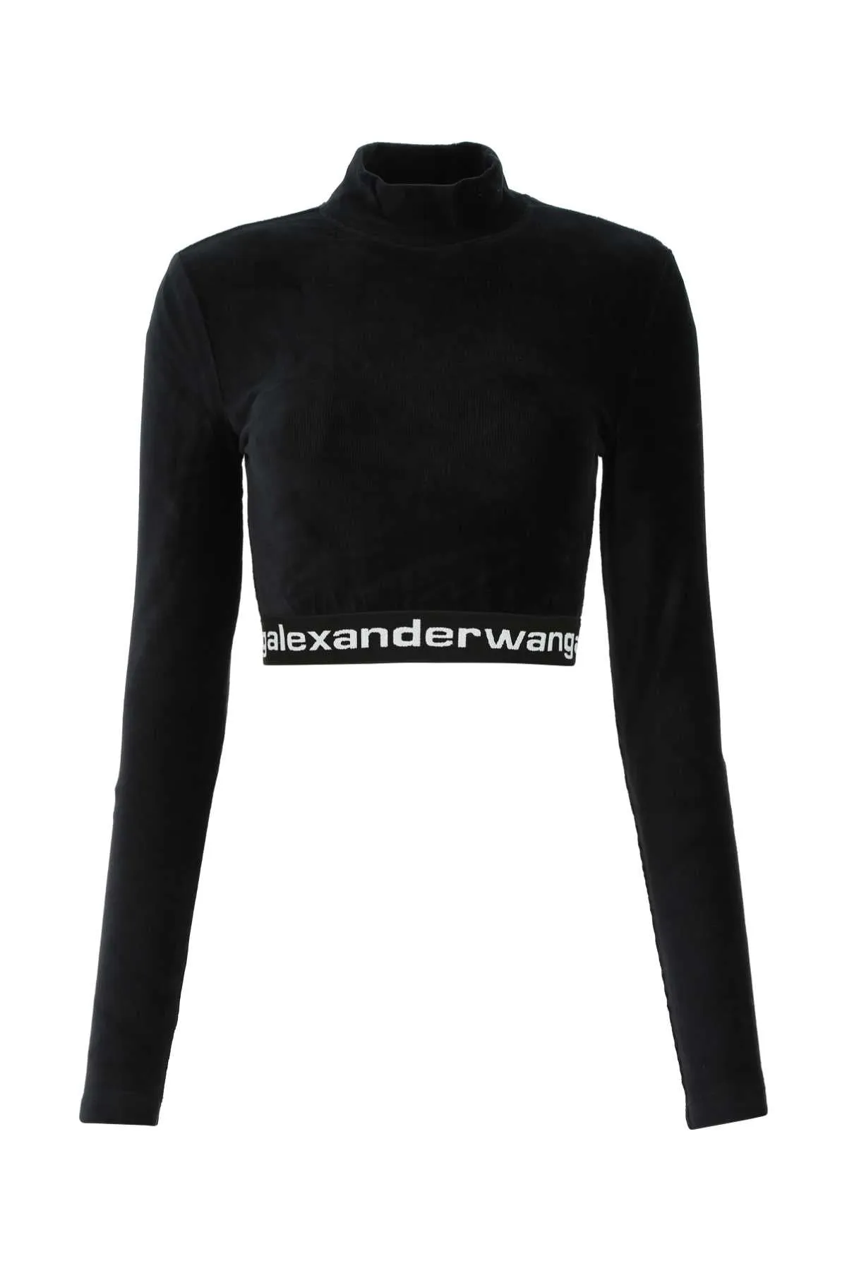 Alexander Wang Corduroy Cropped Mock Neck Top