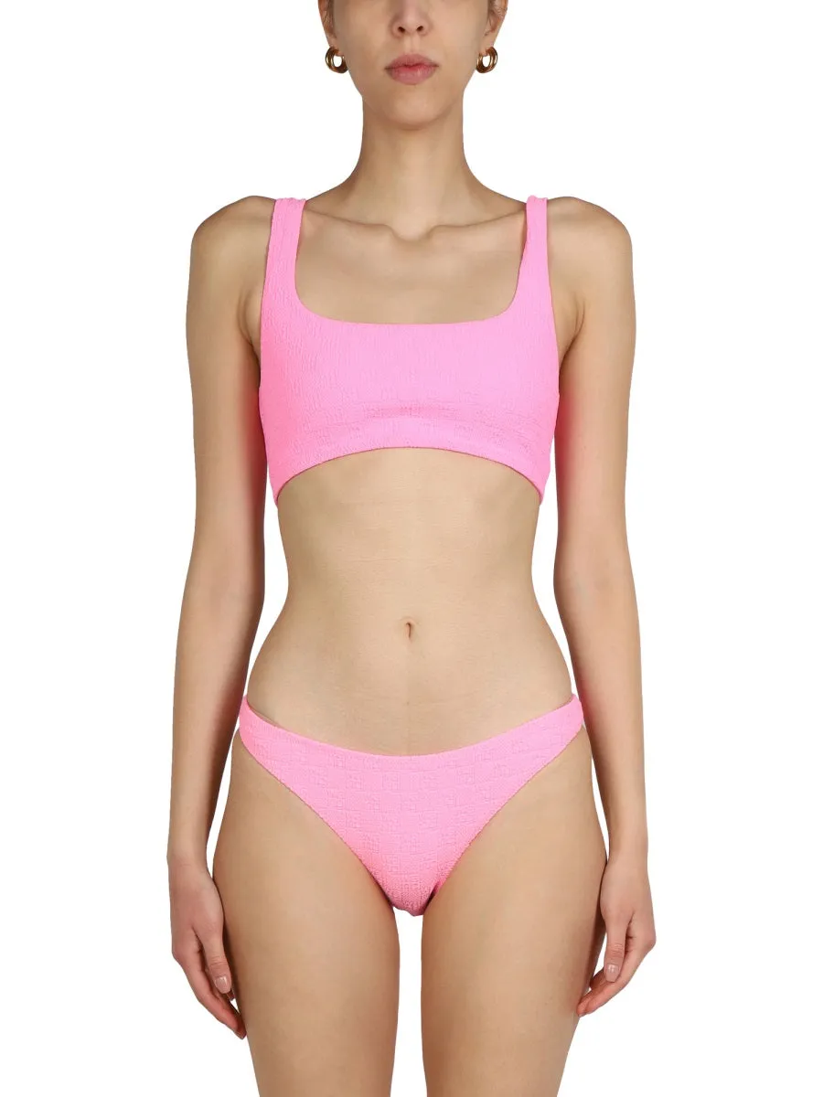 Alexander Wang Textured Logo Jersey Bikini Top
