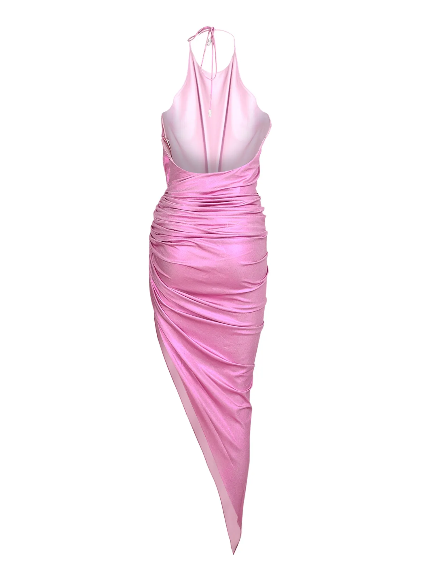 Alexandre Vauthier Halterneck Metallic Asymmetric Dress