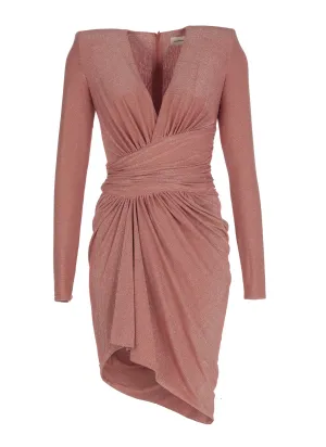 Alexandre Vauthier Long Sleeve Draped Dress