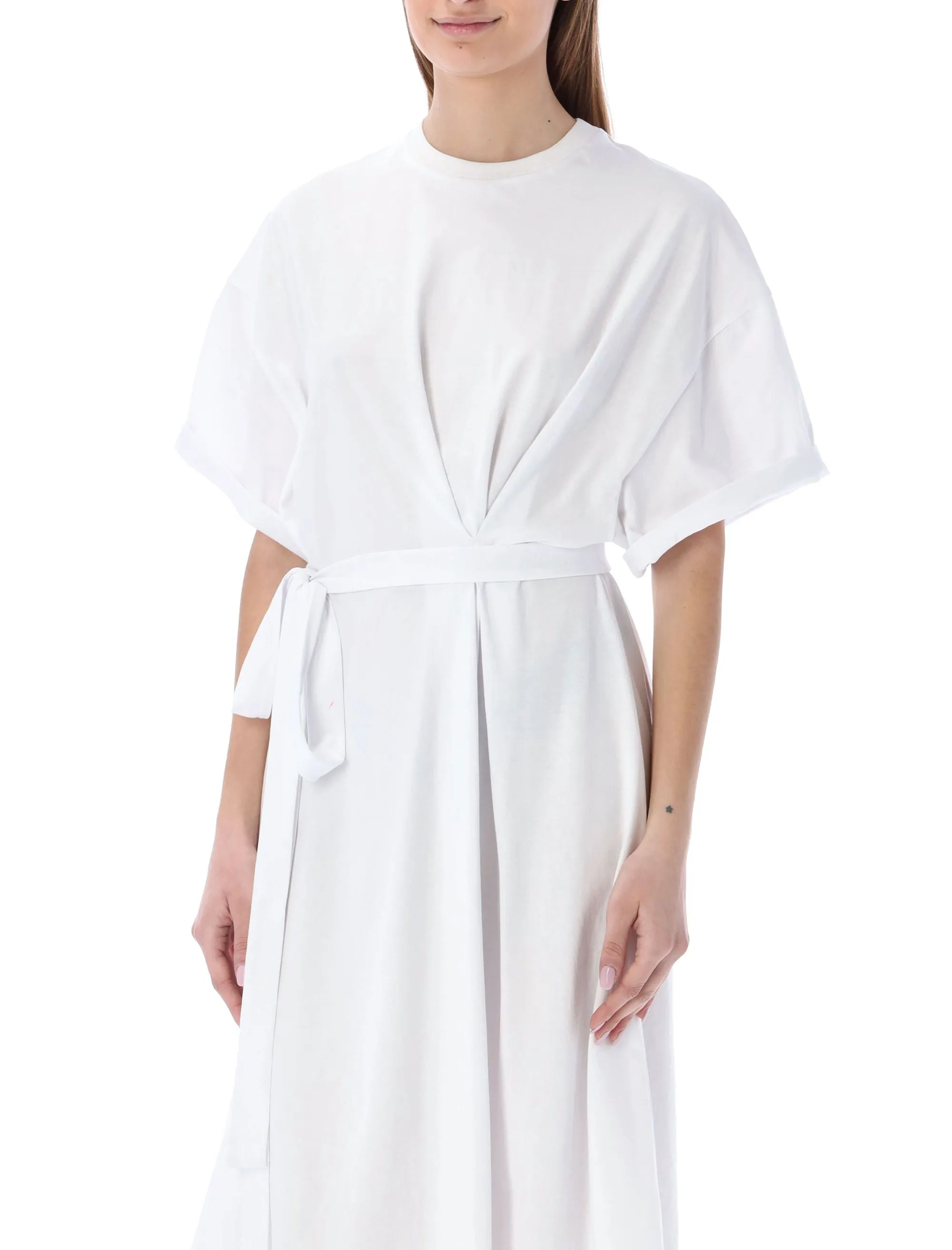 Alexandre Vauthier Tie-Waist Midi T-Shirt Dress