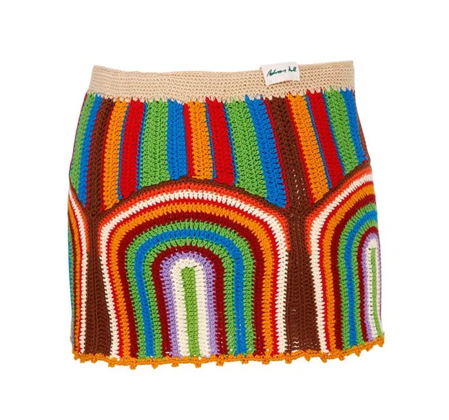 Andersson Bell Moana Color-Block Knitted Mini Skirt