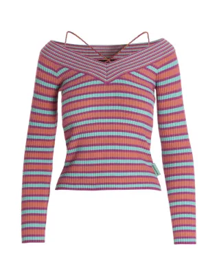 Andersson Bell Nina Off-The-Shoulder Striped Top