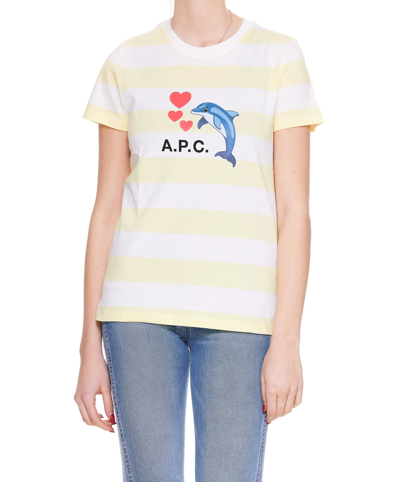 A.P.C. Graphic Printed Striped T-Shirt
