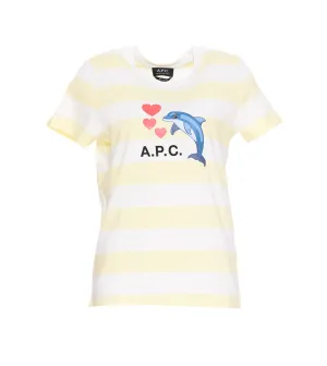 A.P.C. Graphic Printed Striped T-Shirt