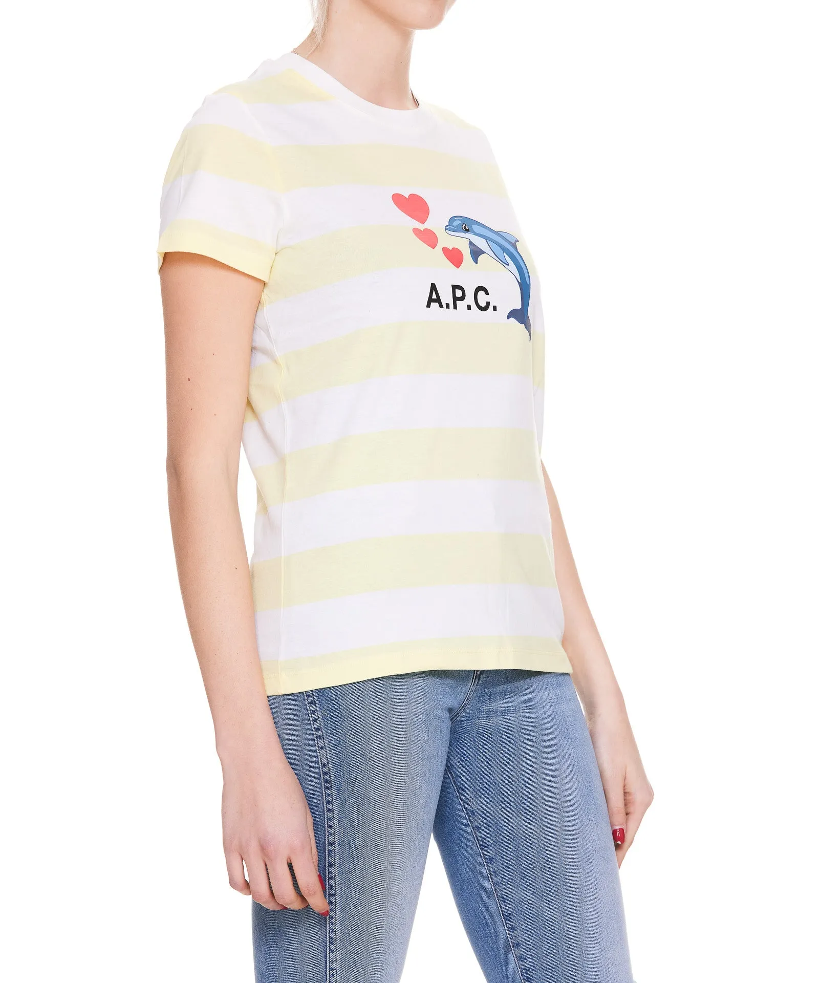 A.P.C. Graphic Printed Striped T-Shirt