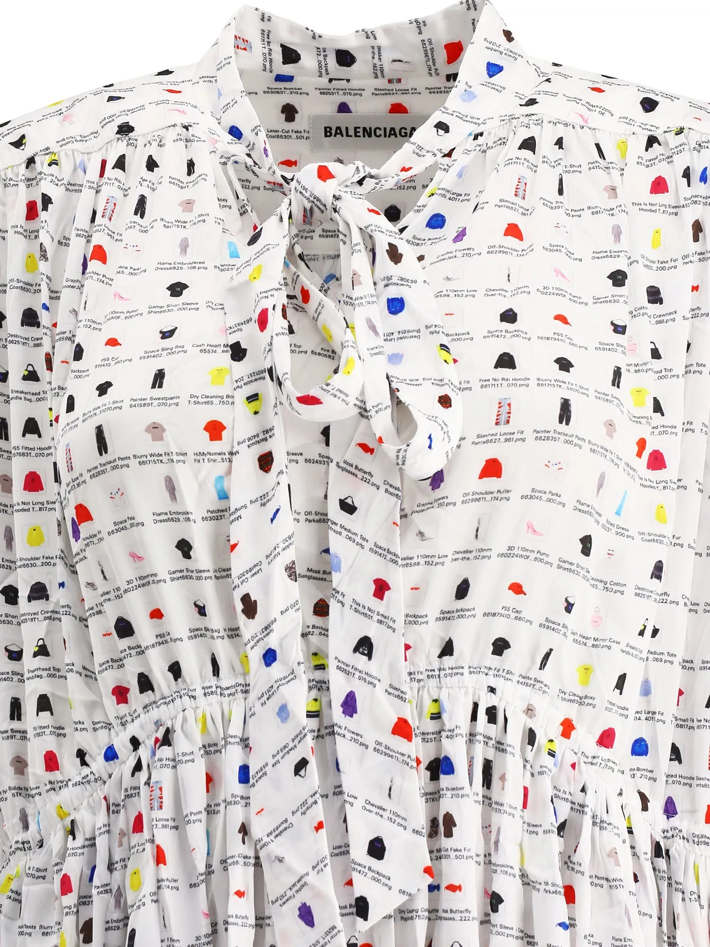 Balenciaga Graphic Printed Oversized Midi Dress