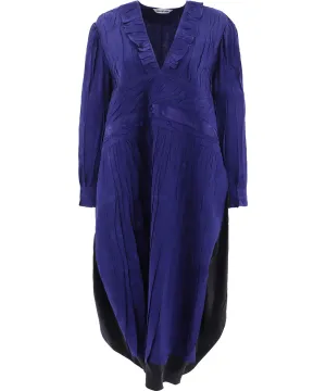 Balenciaga V-Neck Pleated Detail Dress