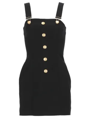 Balmain Button-Detailed Sleeveless Mini Dress