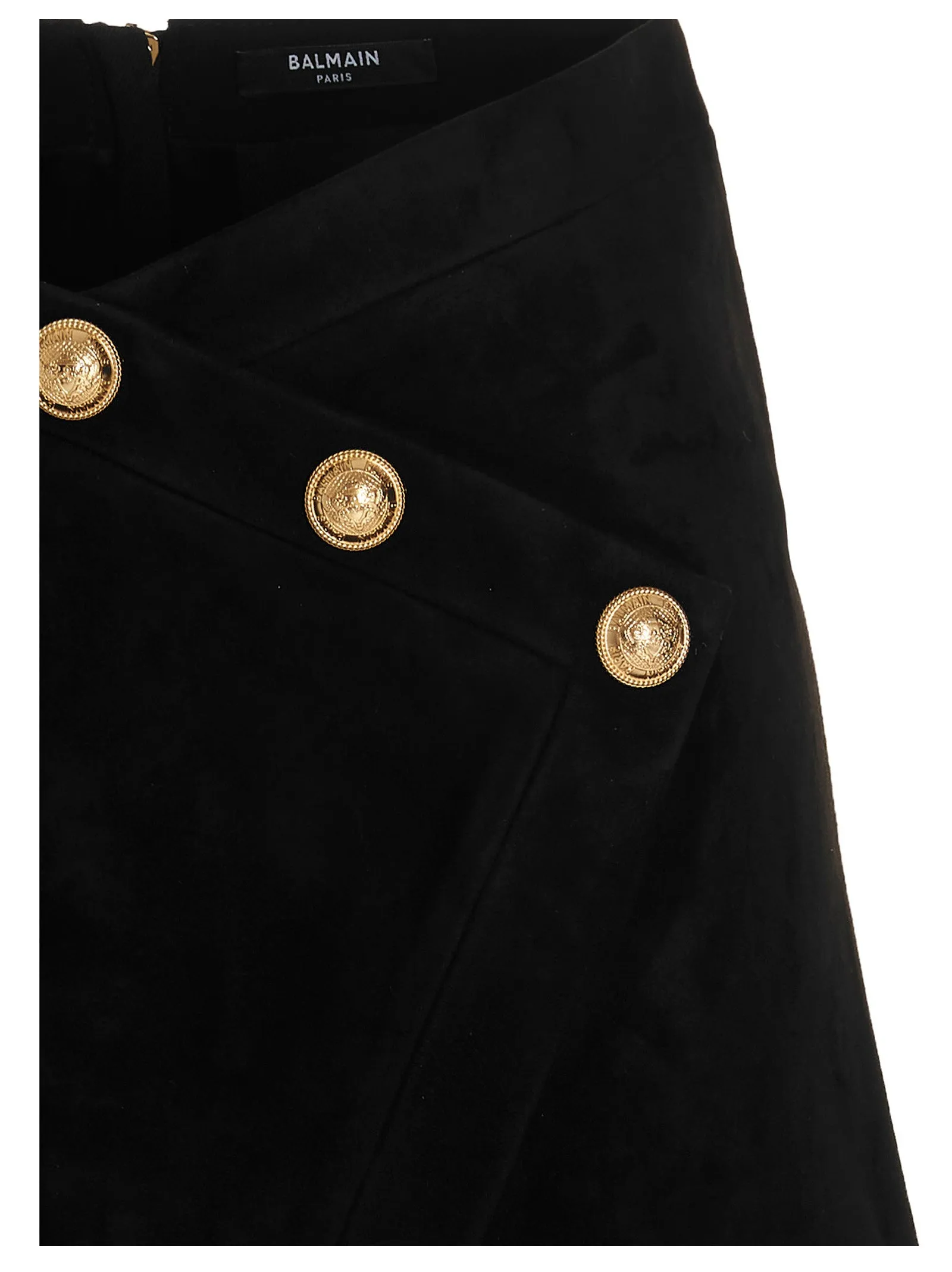Balmain Button Detailed Wrap Short Skirt
