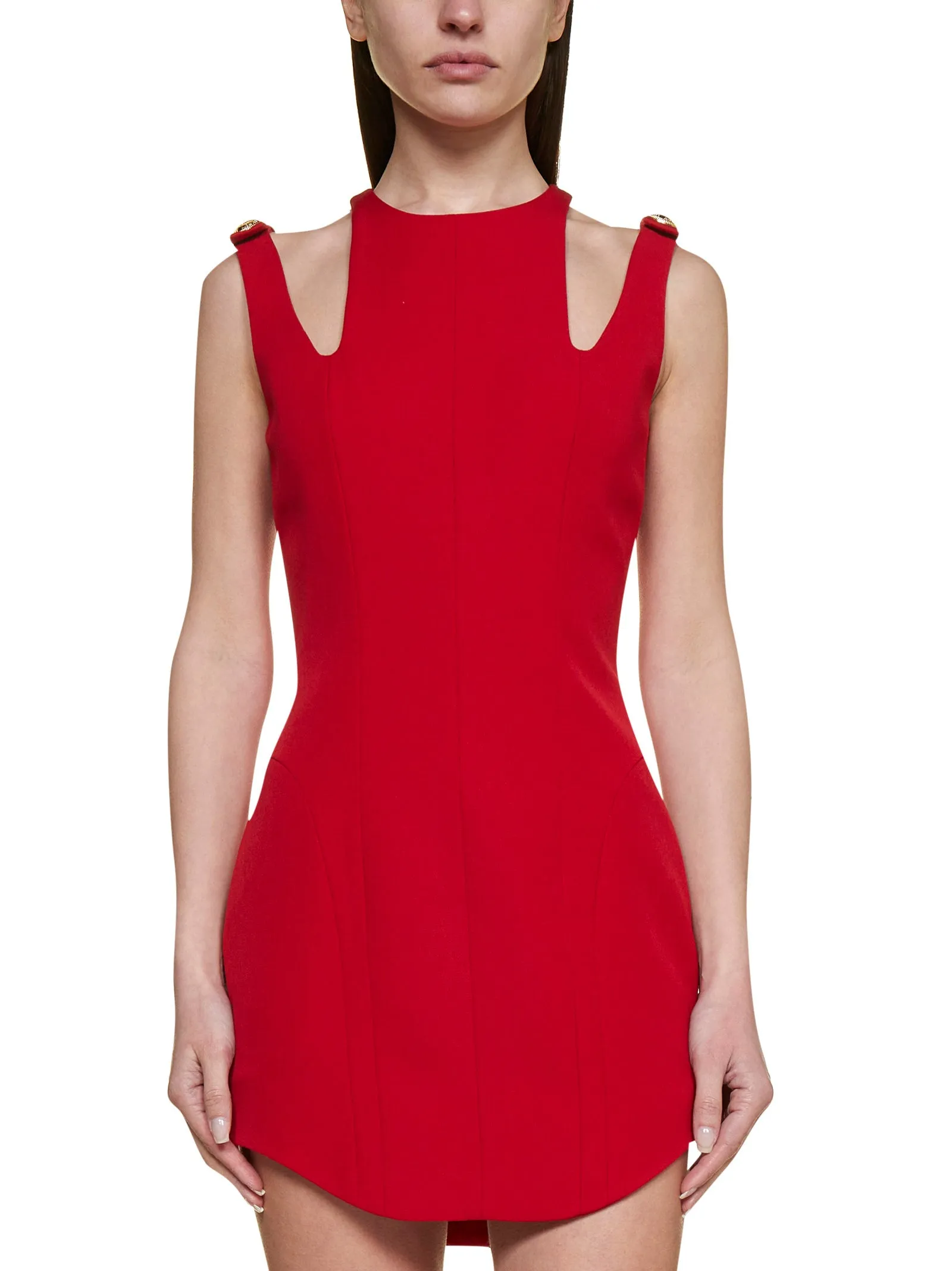Balmain Cut-Out Detailed Mini Dress