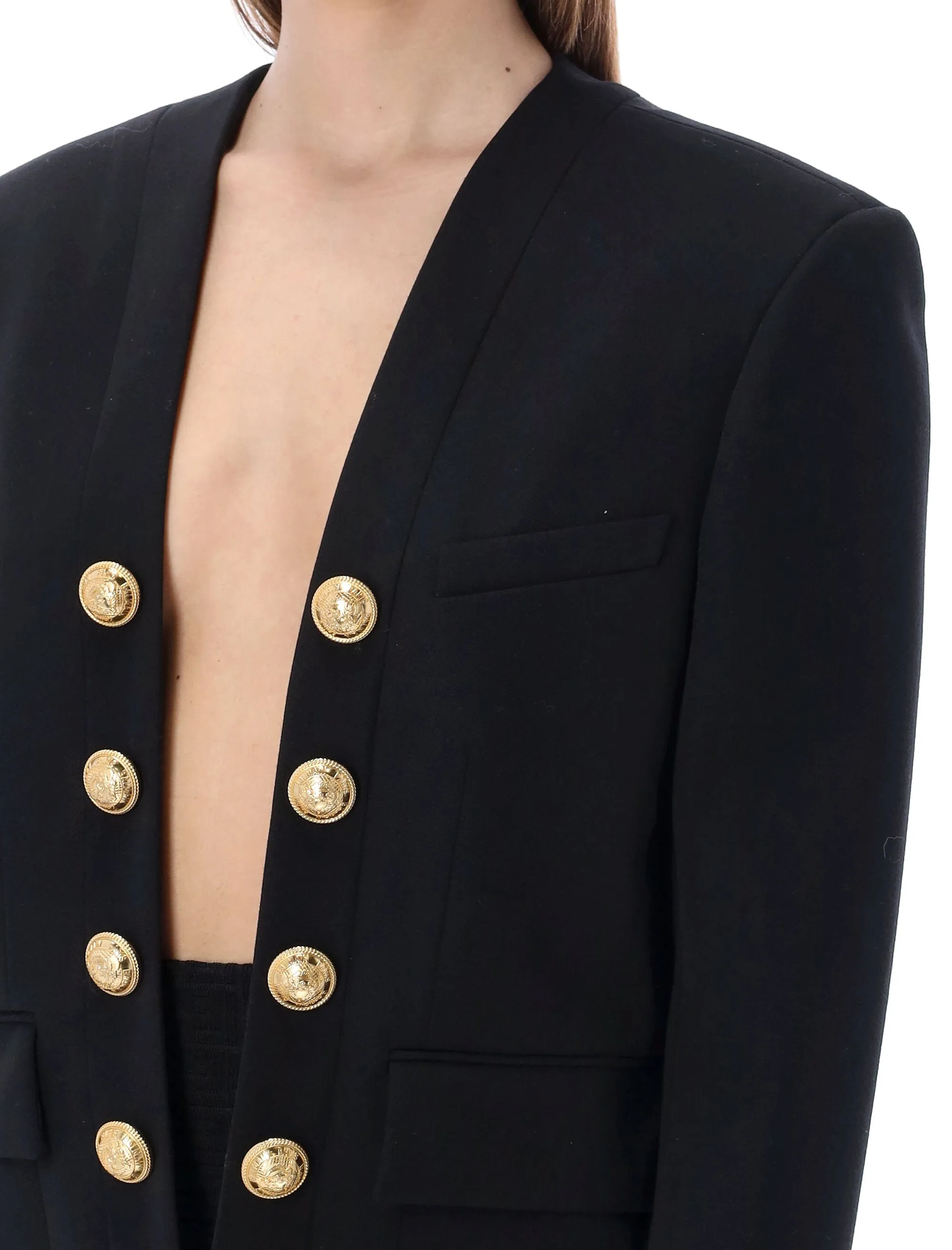 Balmain Decorative Button Long-Sleeved Jacket