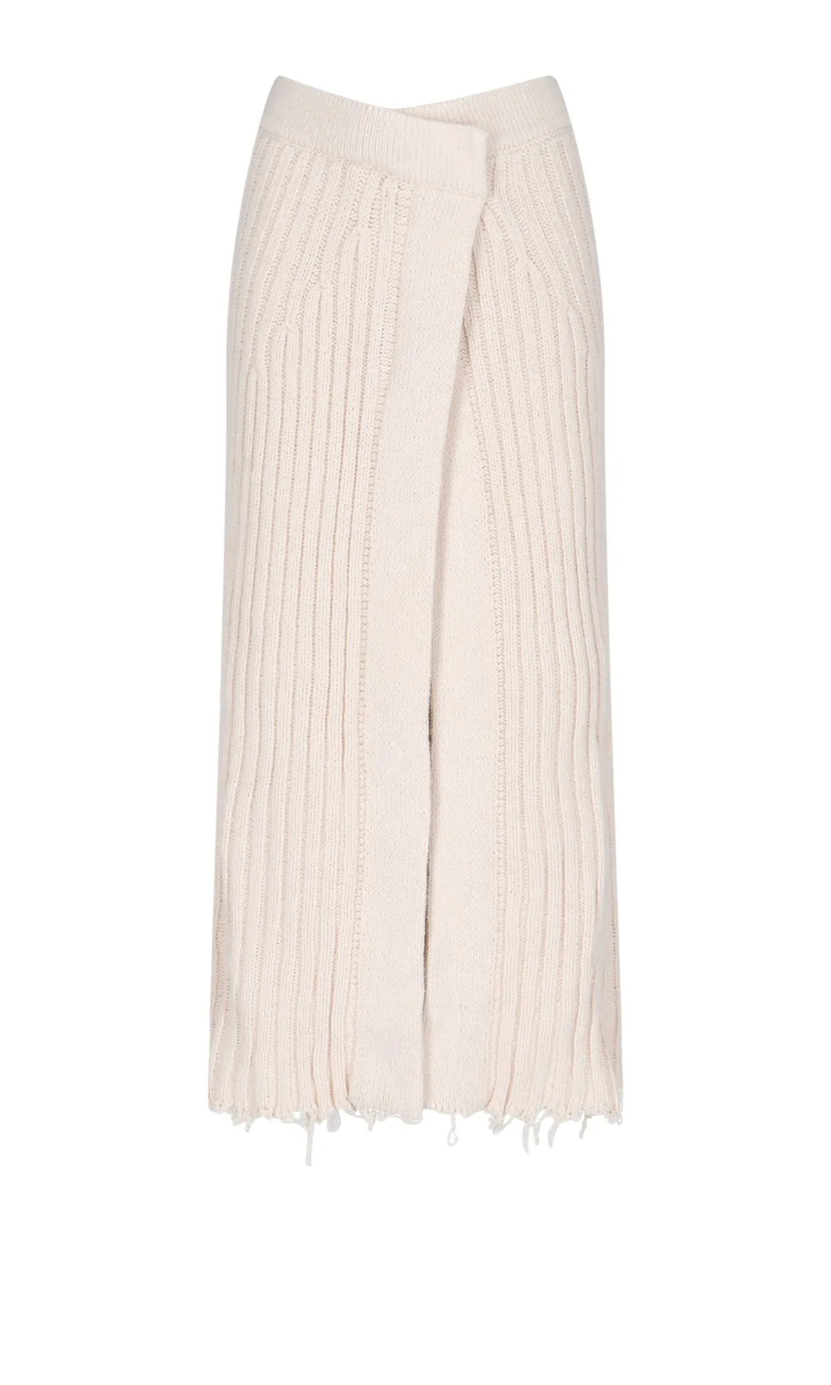 Balmain Frayed Ribbed Skirt