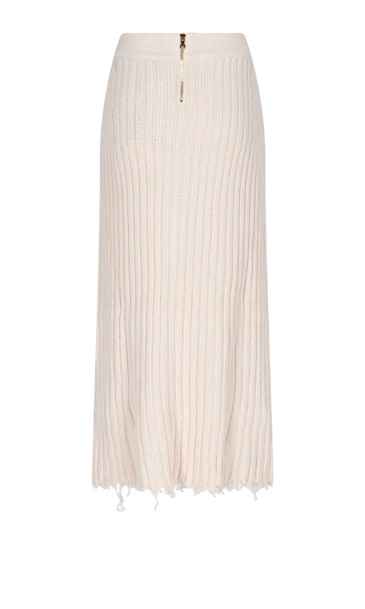 Balmain Frayed Ribbed Skirt