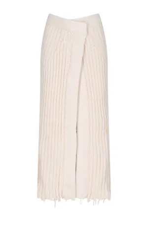 Balmain Frayed Ribbed Skirt